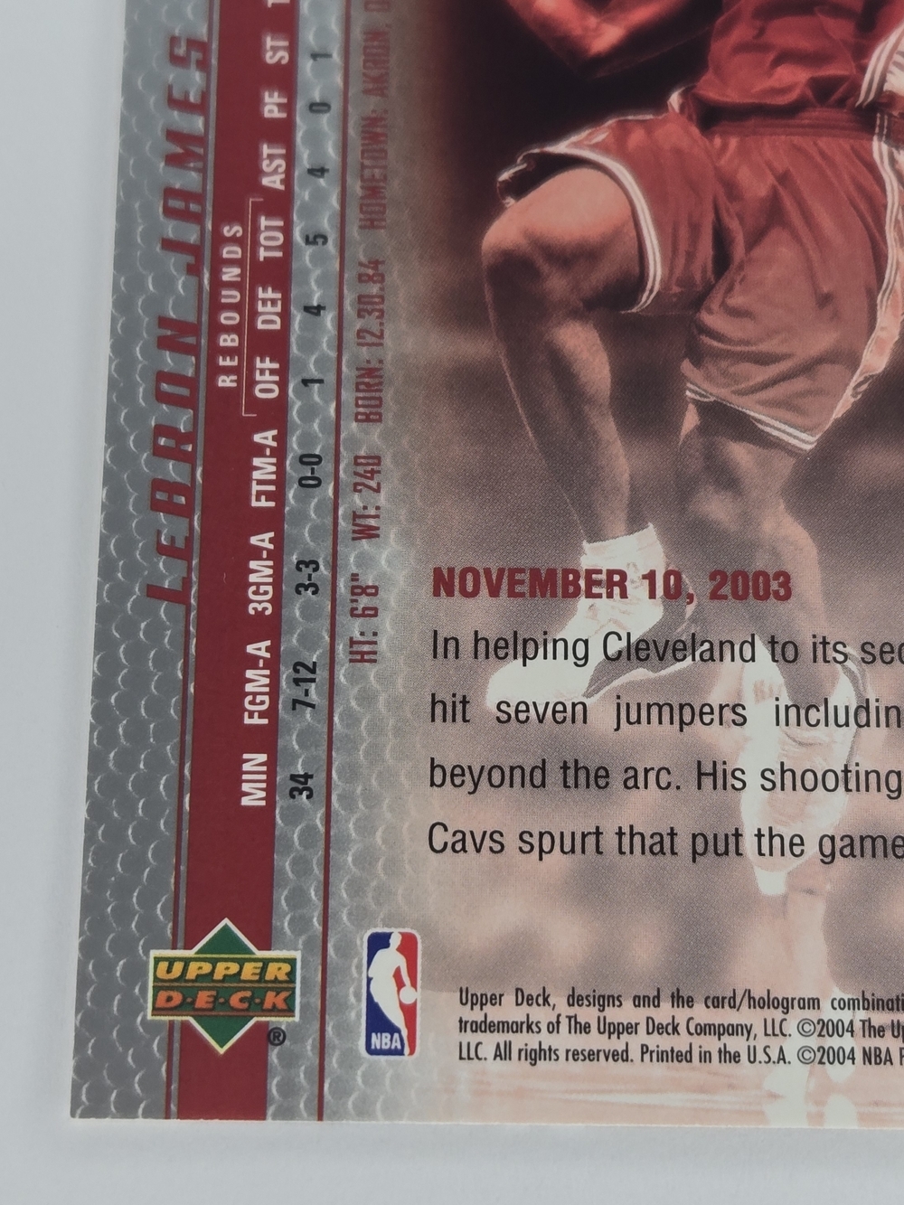 LeBron James Rookie Basketball Card Phenominal Beginning Red Jersey Cavaliers - Picture 13 of 15